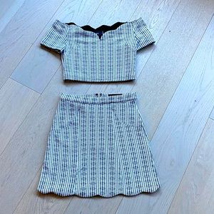 MinkPink white/black crop set. XS. Perfect condition.